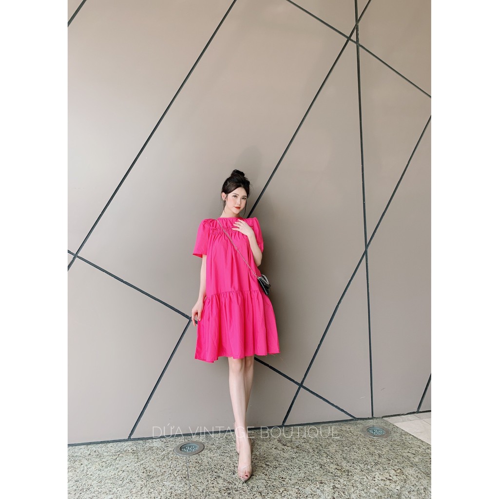 Đầm babydoll bèo ngực dáng xòe cao cấp | BigBuy360 - bigbuy360.vn