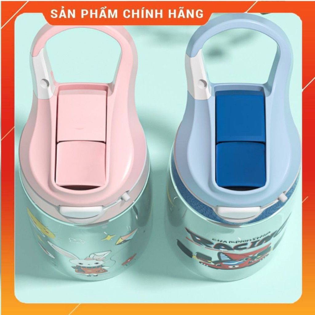 Bình Nước Chính Hãng TRIAN Cao Cấp Cho Bé Mầm Non Và Tiểu Học Tặng Kèm Túi Đựng Dung Tích 480ML