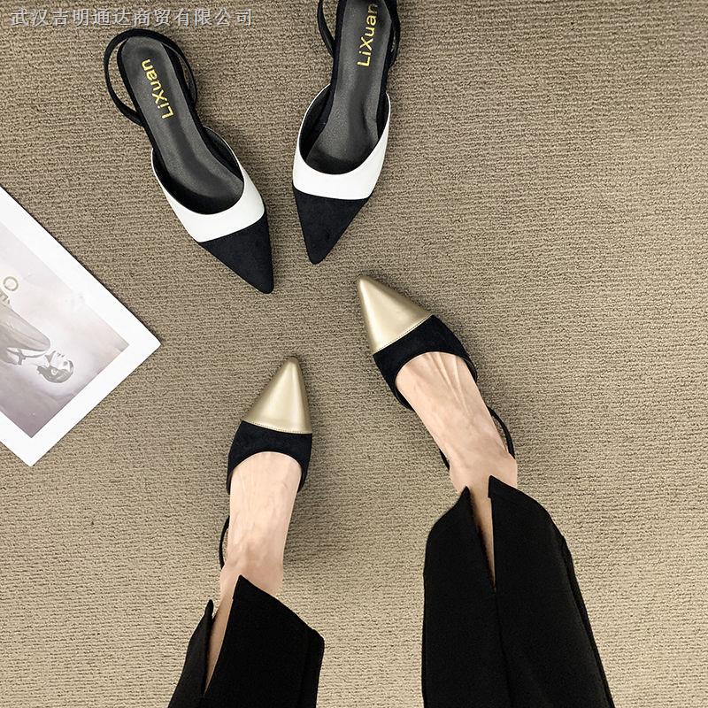 Giày Sandal Mũi Nhọn Gót Thấp Chống Trượt Thời Trang Mùa Hè Dành Cho Nữ 2022