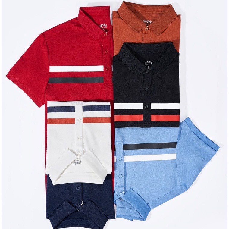 Áo Polo Nam Vải Mắt Chim In Vạch Ngực Phối Màu APM5231