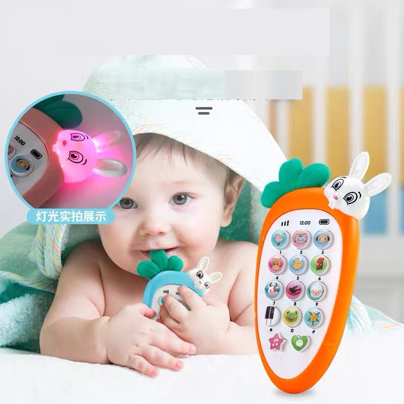Đồ chơi cho bé Điện thoại hình thỏ có phát nhạc phát triển trí thông minh và khả năng âm nhạc Acute Baby