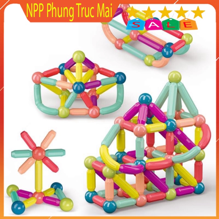 [AN TOAN CHO BÉ] Bộ Đồ Chơi Xếp Hình Nam Châm, Lắp Ráp Lego Thông Minh Cho Bé, Giúp Trẻ Em Phát Triển Trí Tuệ