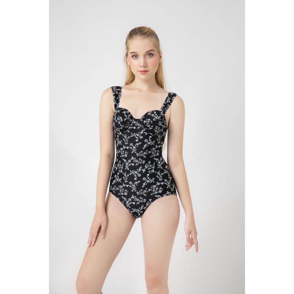 [Mã WABRM50 giảm 15% đơn 99k] BIKINI PASSPORT - Đồ bơi áo tắm Một mảnh cup nhún - Đen - BS051_BL