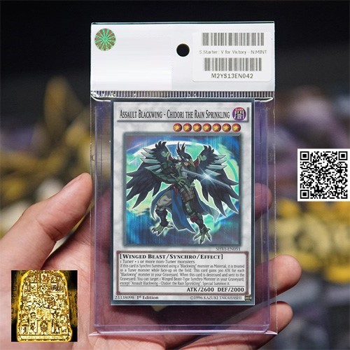 1458-8 Thẻ bài Yugioh vua trò chơi Assault blackwing Chidori the rain bản có tem bạc tặng Sleeves bọc bài