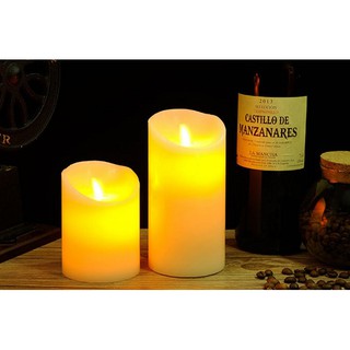 Nến điện tử bằng sáp, cao 15cm, đường kính 7.5cm, tim nến lắc lư