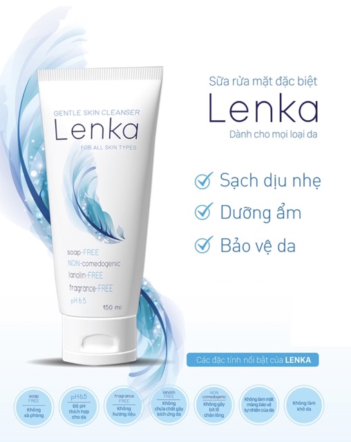 Sữa rửa mặt dịu nhẹ Lenka - Nhất Nhất