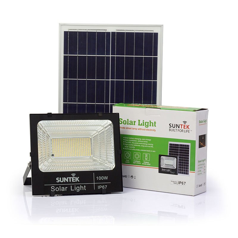 Đèn pha năng lượng mặt trời Suntek 100W bảo hành 2 năm