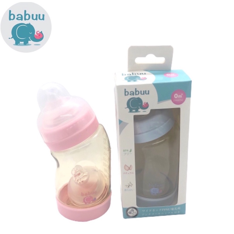 Bình sữa cổ nghiêng Babuu Nhật 180ml
