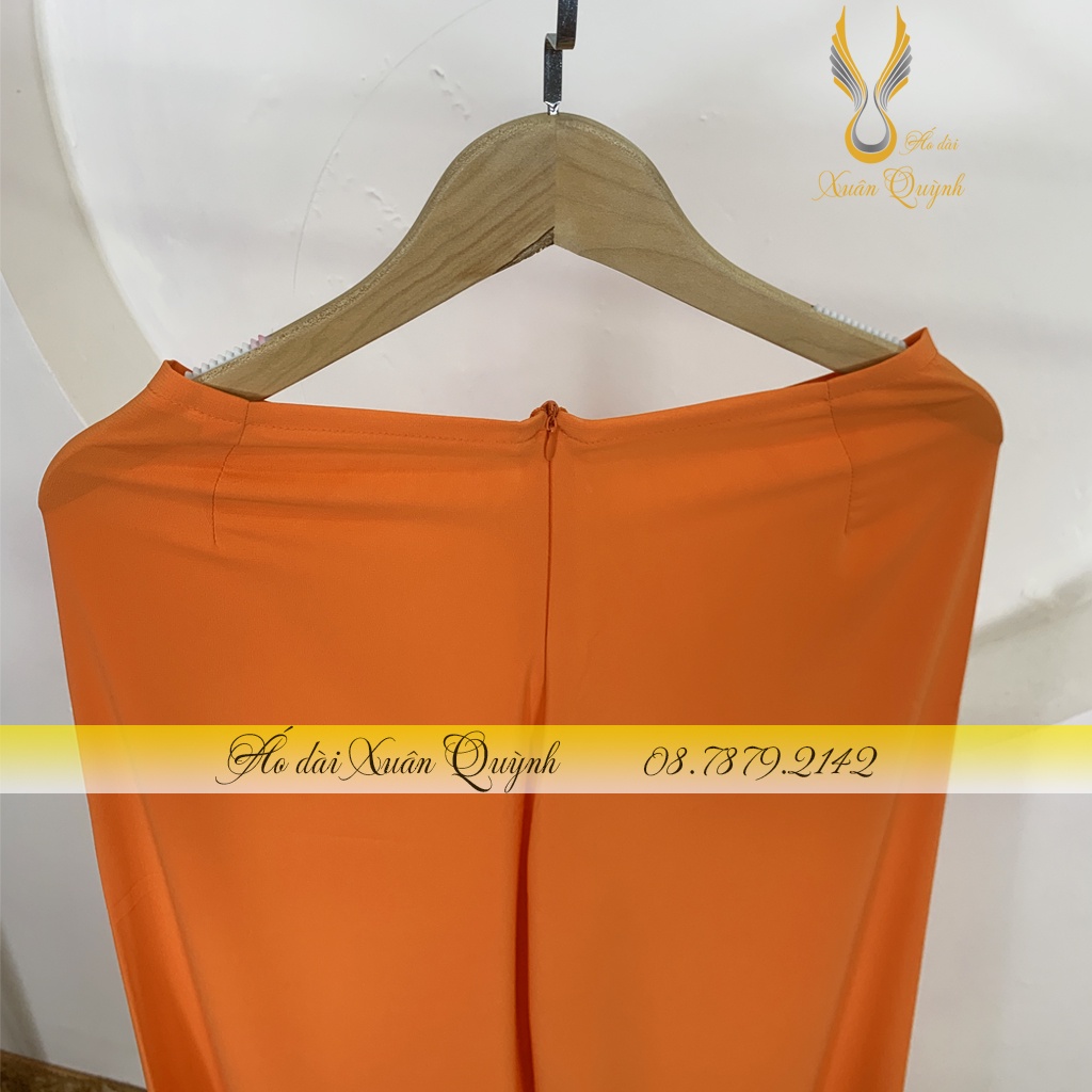 Quần Áo Dài Màu Cam, Lụa Habutai Cao Cấp Co Dãn Thoáng Mát - Áo Dài Xuân Quỳnh