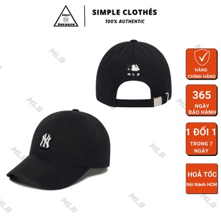 Mũ mlb waffen new york yankees🔥chính hãng🔥nón lưỡi trai mlb logo thêu ny màu đen - simple sneaker