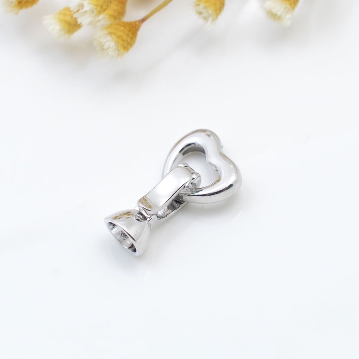 [K1CN] Phụ kiện trang sức (DIY) - Khóa chốt kiểu Trái tim nạm đá lấp lánh làm vòng cổ vòng tay