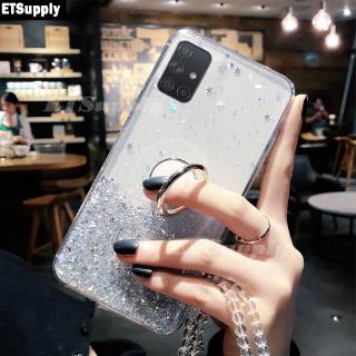 Ốp Lưng Kim Tuyến Nước Kèm Nhẫn Móc Ngón Tay Cho Samsung Galaxy M51