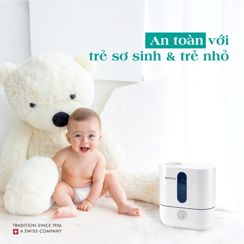 Máy phun sương tạo ẩm BONECO U200 cao cấp cho trẻ sơ sinh, kháng khuẩn, khuếch tán tinh dầu, nhập khập khẩu Châu Âu