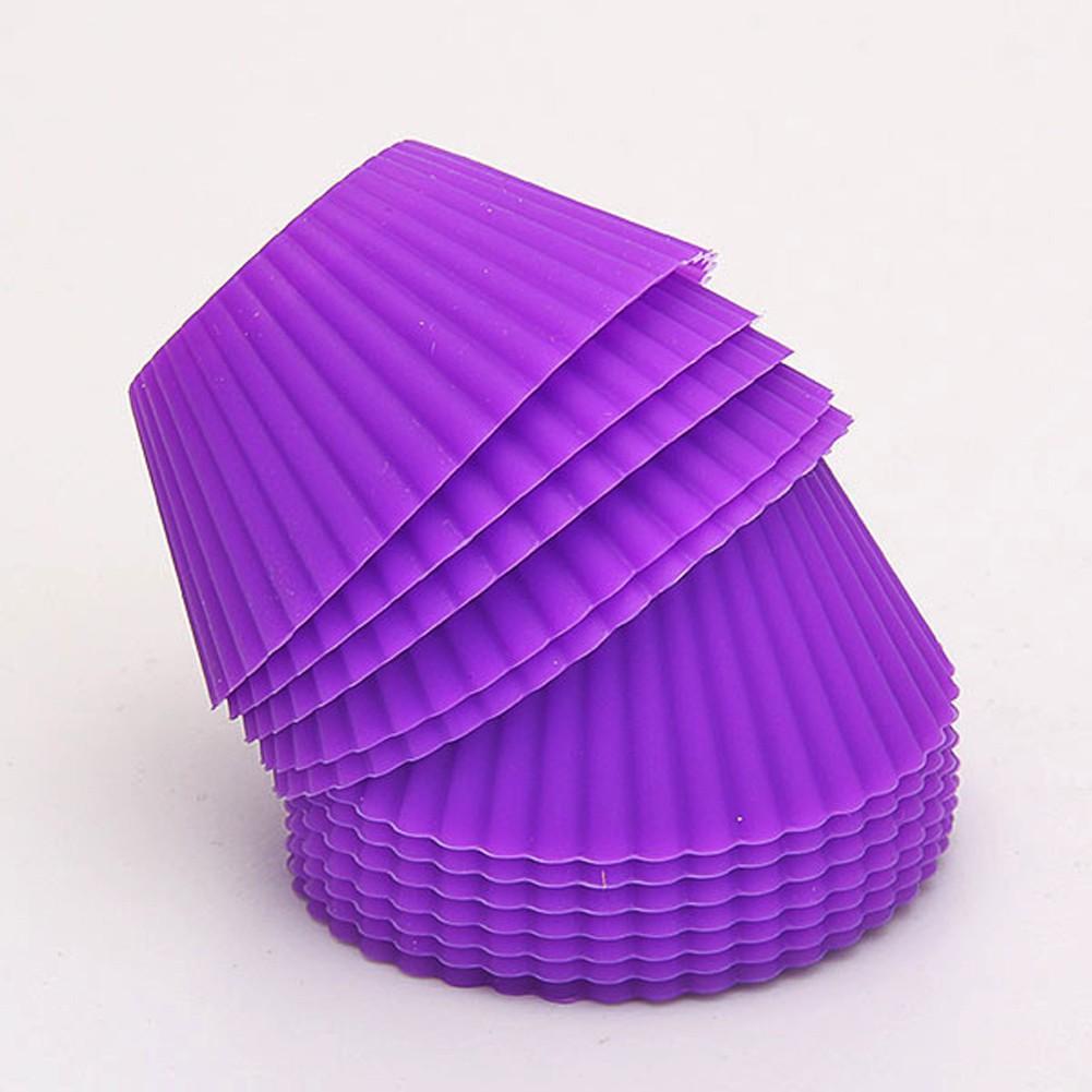 Set 12 đế bánh Cupcake &amp; Muffin bằng silicone nhiều màu