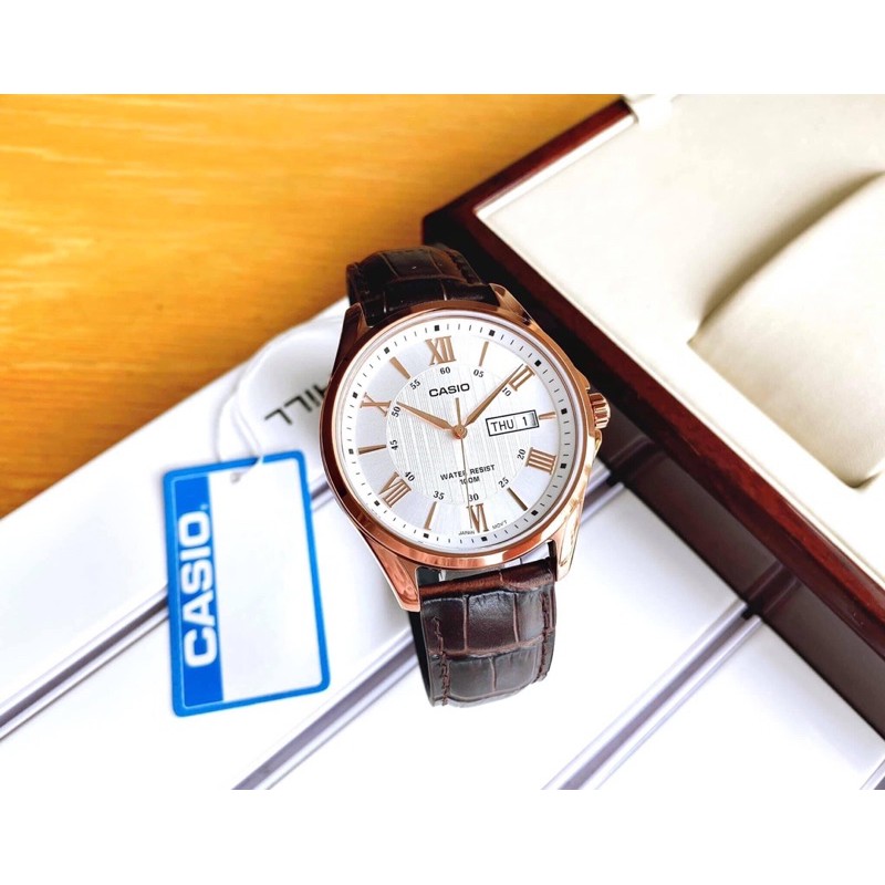 Đồng hồ nam dây da Casio MTP 1384L 7A