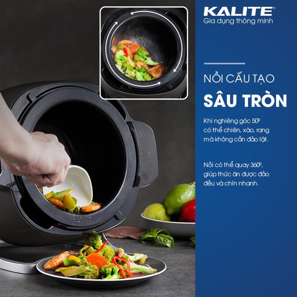 Nồi Cao Tần Vũ Trụ KALITE GALAXY Cao Cấp, Chiên Xào Đa Năng, Dung Tích 6L Công Suất 2000W - Hàng Chính Han