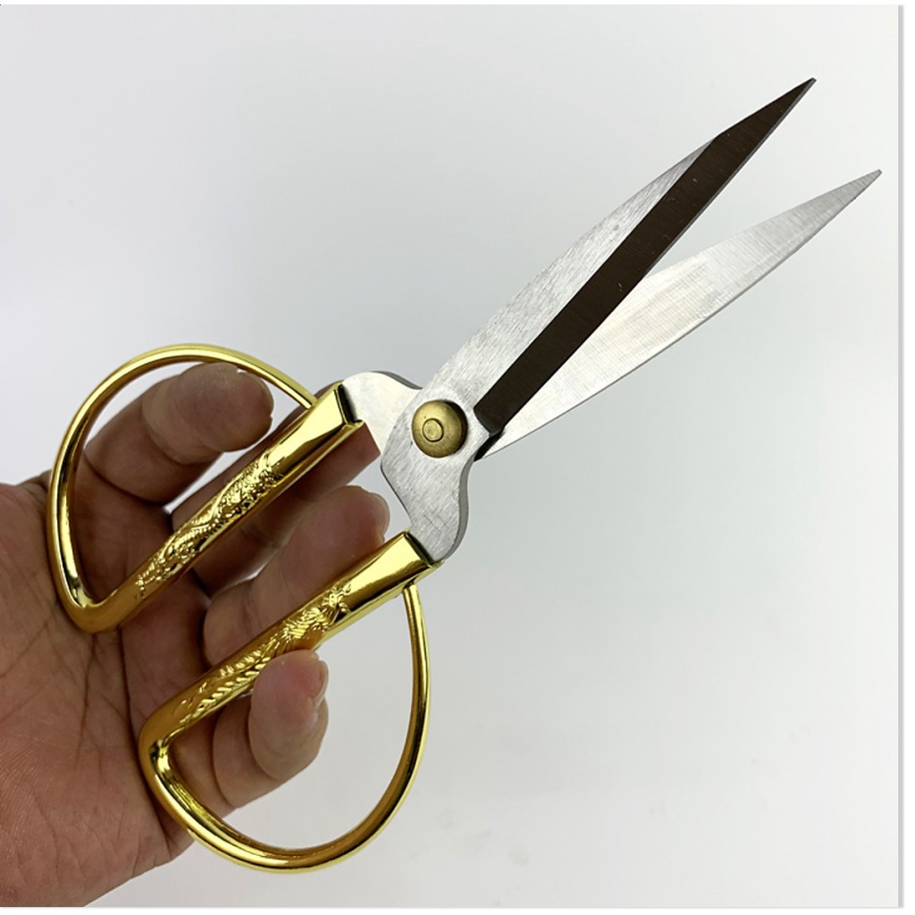 Kéo cắt vải, vật dụng gia đình hoa văn chạm khắc rồng phượng cao cấp