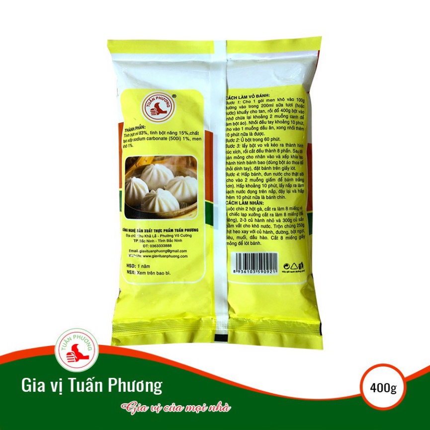 Bột Bánh Bao Tuấn Phương 400 Gam ( Gói ) Có sẵn men nở