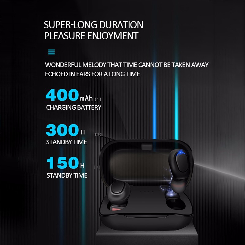 Tai Nghe Bluetooth Tws V5.0 Chất Lượng Cao Chống Thấm Nước