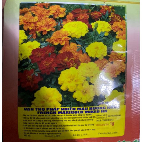 HẠT GIỐNG HOA VẠN THỌ PHÁP NHIỀU MÀU - GÓI 1 GRAM