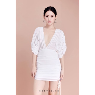 So by so - blain đầm voan cổ xẻ sâu 1170