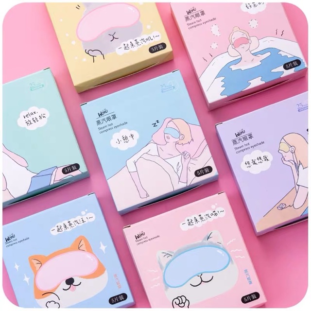 Bịt mắt ngủ chườm nóng 41 độ, miếng chườm mắt hơi nước nóng giúp giảm nhức mỏi mắt, tăng cường thị lực