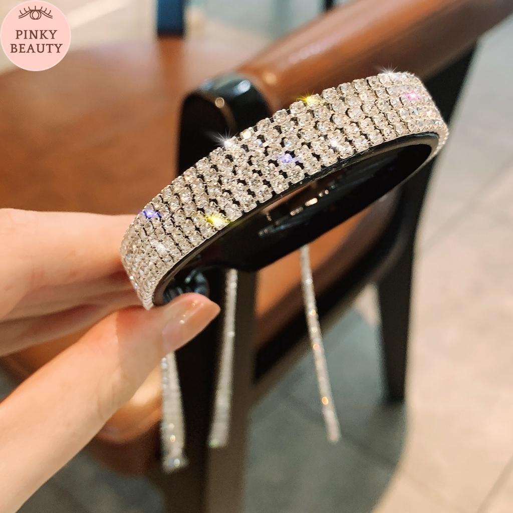 Kẹp Búi Tóc Tua Rua Đính Đá Phong Cách Hàn Quốc Cài Tóc Kim Tuyến Lấp Lánh Sang Trọng Cá Tính Cho Nữ - Pinky Beauty