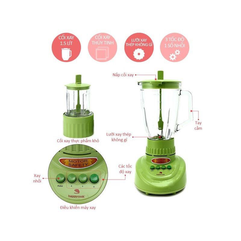 MÁY XAY SINH TỐ HAPPY COOK HCB-150B CHÍNH HÃNG