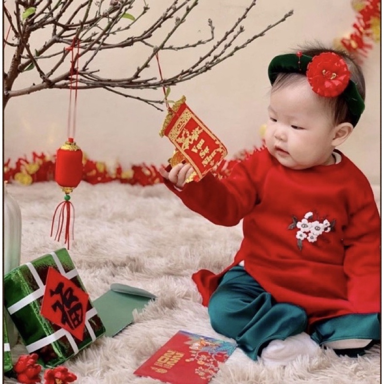 Thanh ly áo dài thiết kế mẹ và bé tết