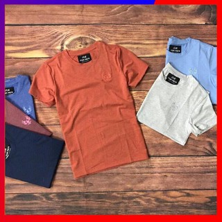 Áo Thun Nam 👕FREESHIP – HÀNG CHẤT LƯỢNG👕 Cổ Tròn Tay Ngắn Thêu Logo, Cotton Muối 100% 4 Chiều Cao Cấp - HM
