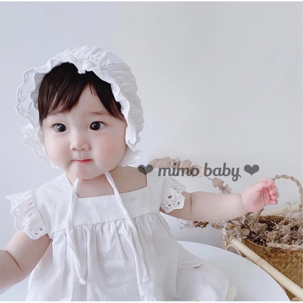 Mũ nón tiểu thư cho bé - đũi trơn MTT162 Mimo Baby
