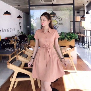Đầm xòe voan thắt nơ dự tiệc