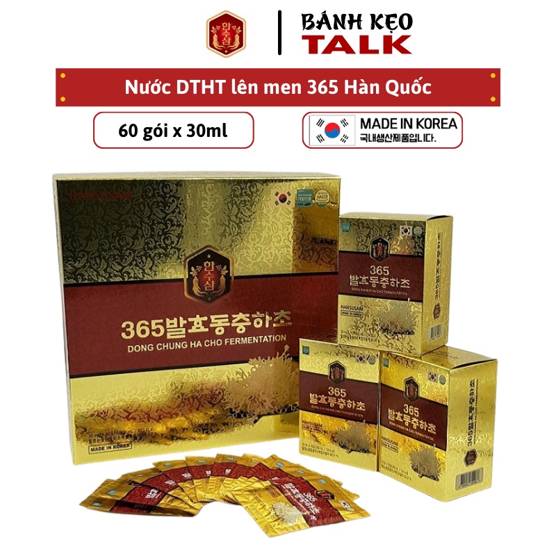 Nước Tinh Chất Đông Trùng Hạ Thảo Lên Men Hansusam 365 Hàn Quốc Hộp 60 Gói x 30ml
