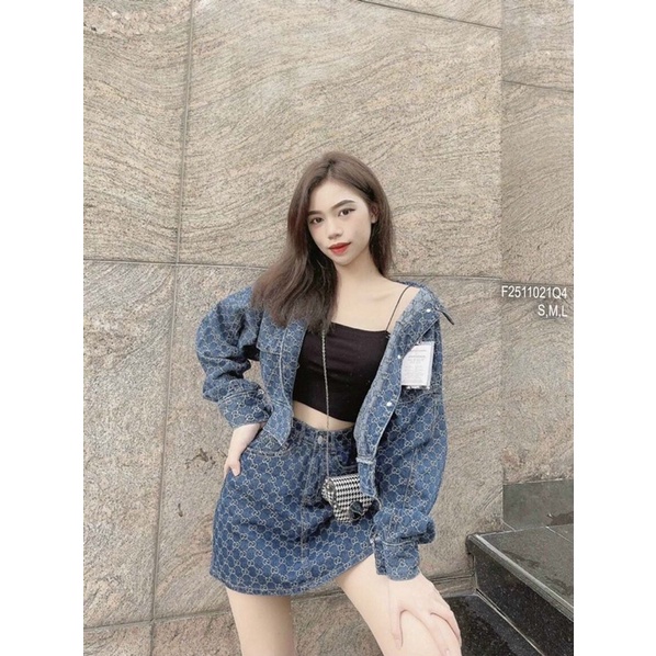 Quần váy jean xòe