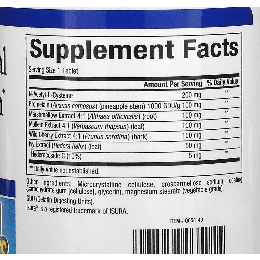 Hỗ trợ phổi, phế quản, xo ang Natural Factors 90 viên