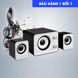 Loa vi tính bộ ba loa nghe nhạc cực hay bass treb sống động 202 nhiều màu - hàng chính hãng