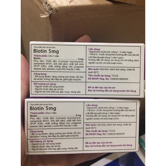 Viên uống BIOTIN 5MG - VITAMIN H cho tóc khỏe,da đẹp (20 viên) | BigBuy360 - bigbuy360.vn