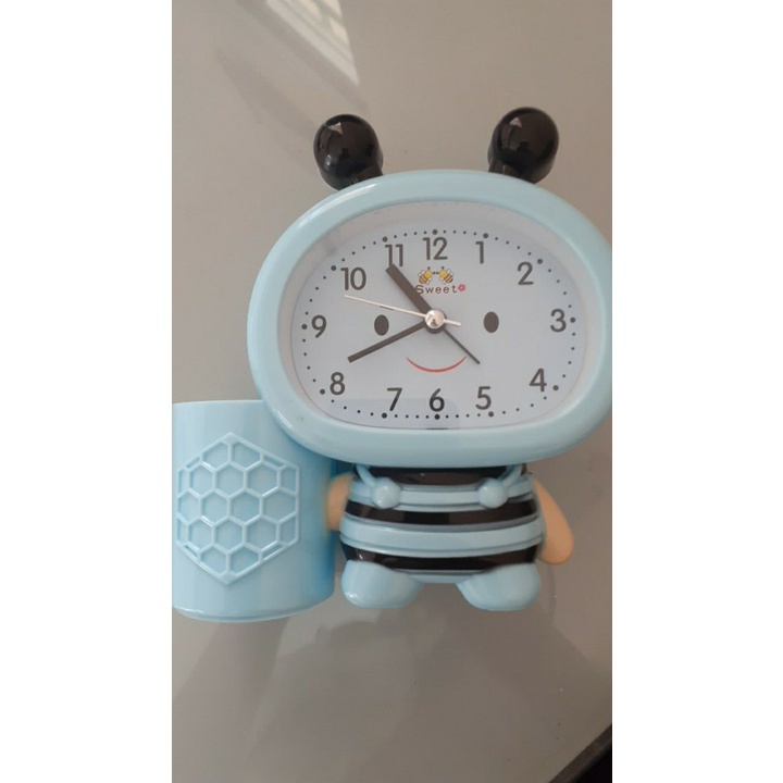 Đồng hồ báo thức hình chú ong dễ thương, xinh xắn, đồng hồ để bàn