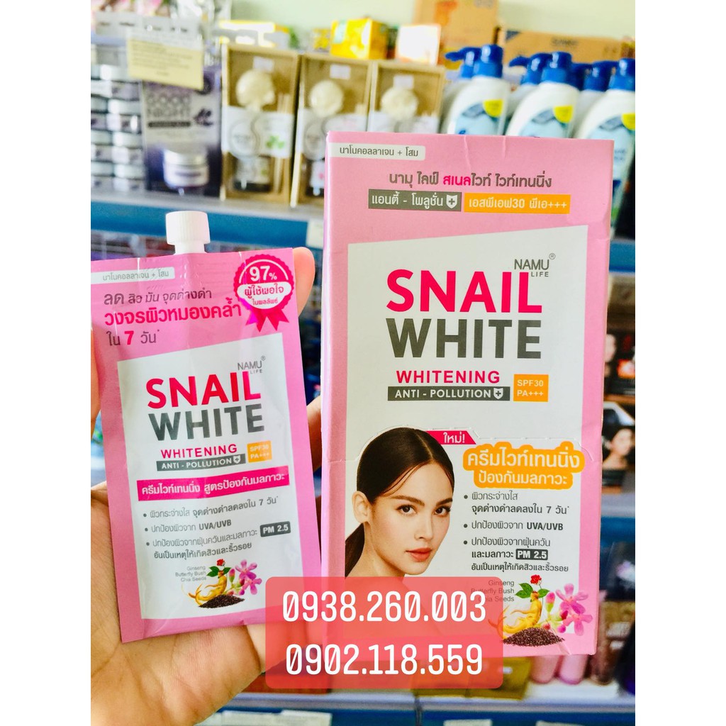 🐌🐌🐌Kem dưỡng trắng tinh chất ốc sên Snail White Whitening Namu Life Thái Lan