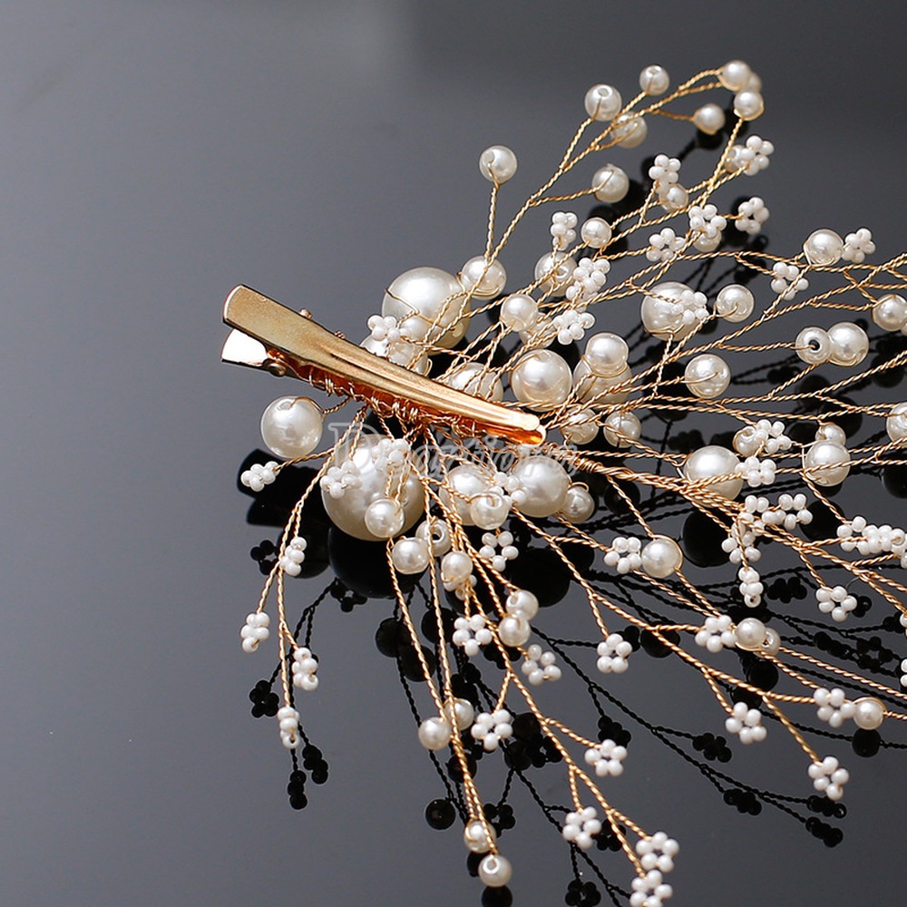 Kẹp Tóc Đính Ngọc Trai Thời Trang Cho Cô Dâu