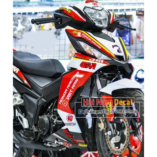 Tem Trùm Winner Trắng Đỏ Racing