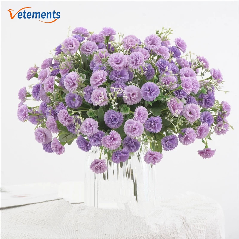 Bó Hoa Tử Đinh Hương Nhân Tạo 5 Nhánh 20 Đầu Bằng Nhựa Trang Trí Nhà Cửa