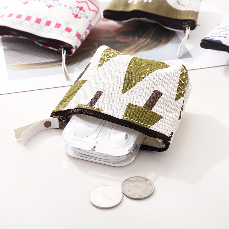 Túi vải canvas nhỏ mini đựng đồ phong cách hàn quốc dễ thương ChiChi TV10