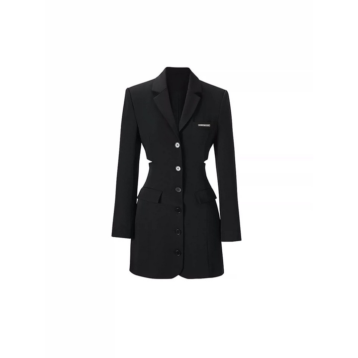 Áo Blazer khoét lưng , hở lưng , áo Vest phong cách thiết kế nơ đơn sau lưng cổ V