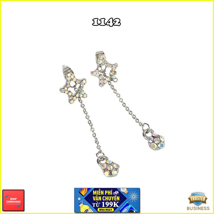 BÔNG TAI THỜI TRANG ĐÍNH ĐÁ KIỂU HÀN QUỐC SANG CHẢNH SH1142