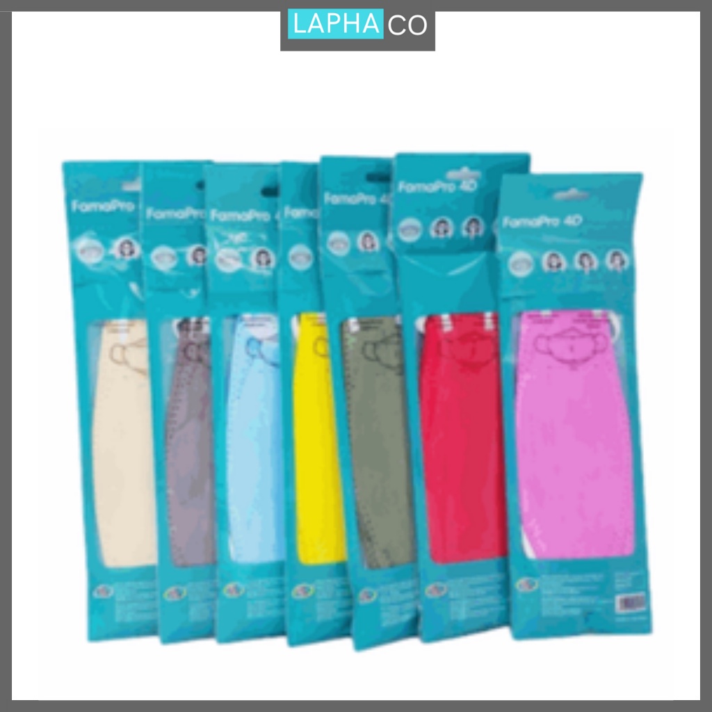 [TÚI-5 CÁI] COMBO 5 TÚI Khẩu trang y tế cao cấp kháng khuẩn 3 lớp Famapro 4D