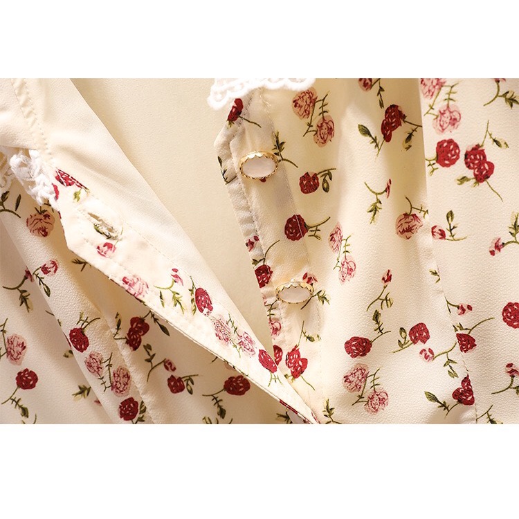 Váy hoa nhí chất liệu voan cát dịu dàng thanh lịch mà cũng cá tính