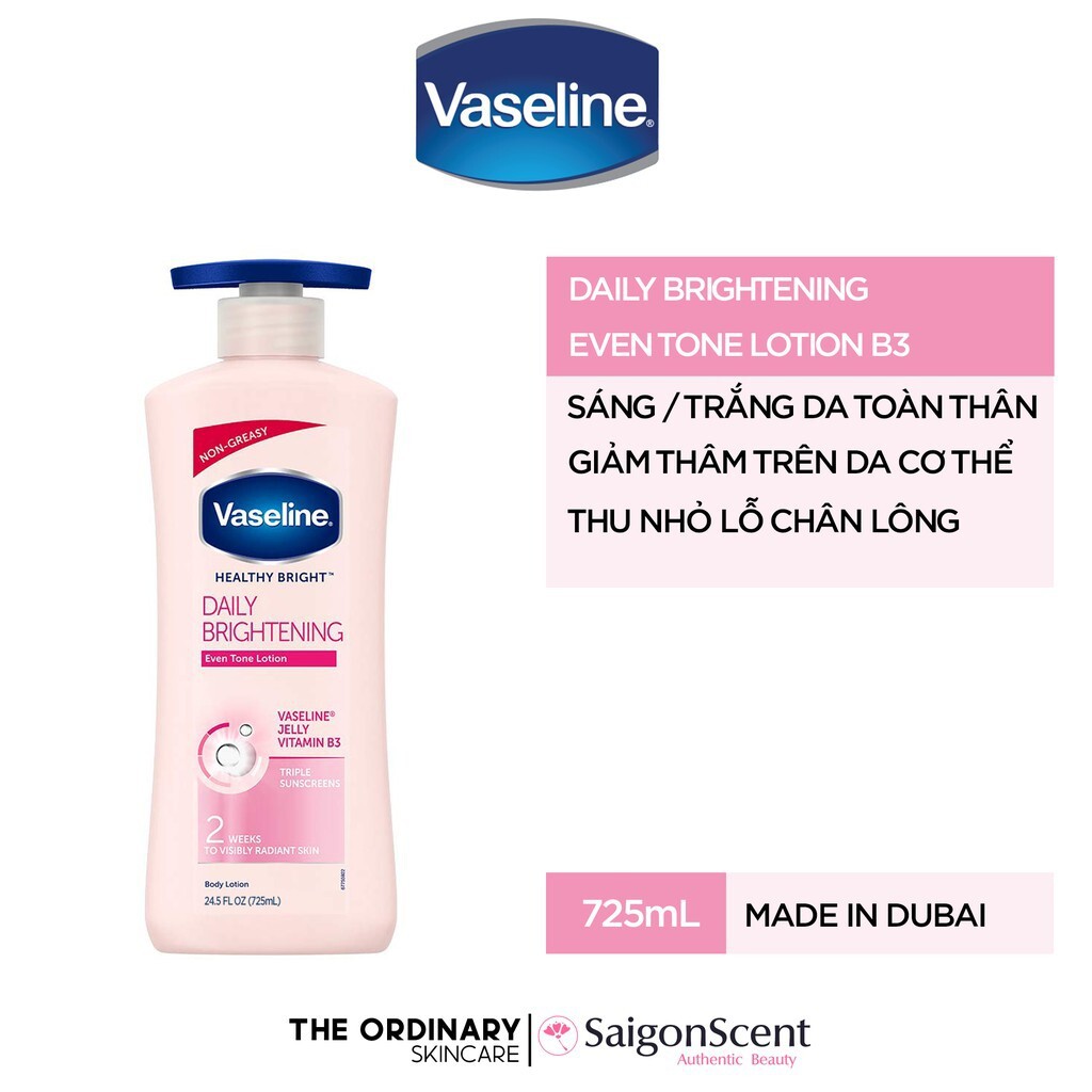 Sữa dưỡng thể Vaseline Healthy White UV Lightening Body Lotion 725ml giúp làm trắng da toàn thân - Hagiang1305