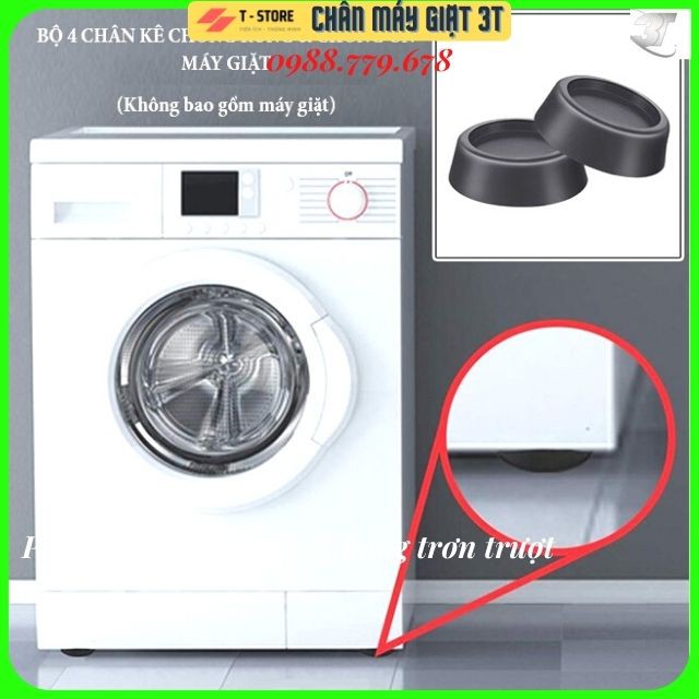 Bộ 4 chân đế kê máy giặt T-STORE, chân kê chống rung, đệm cao su chống rung, chống ồn cho máy giặt, máy sấy
