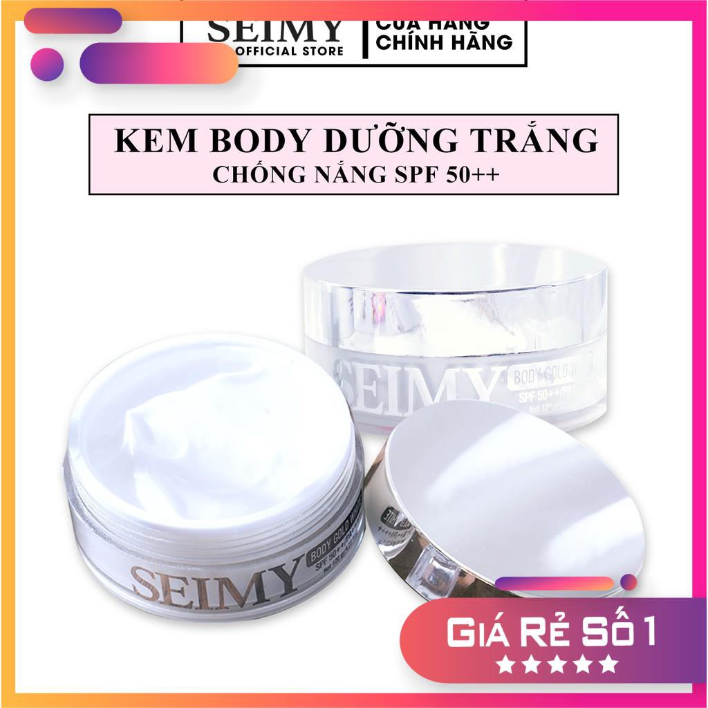 Kem Body Dưỡng trắng chống nắng Seimy - Body Gold White SPF 50+ bật tông dưỡng da, dưỡng ẩm da và bảo vệ body an toàn